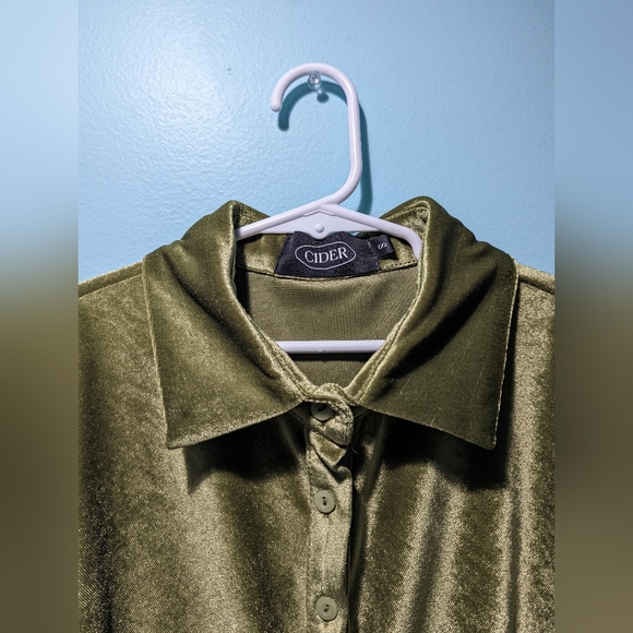 Cider Green Velvet Mini Dress - Picture 8 of 8